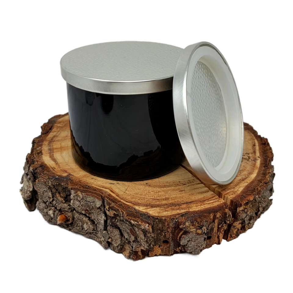 17 oz. Luxury Black Oversized 2-Wick Tumblers w/ Hammered Silver Lid