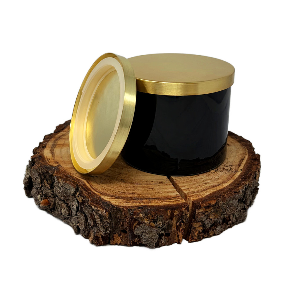 17 oz. Luxury Black Oversized 2-Wick Tumblers w/ Shiny Gold Lid