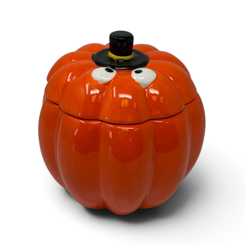 Orange 12 oz. Silly Jack-O-Lantern Ceramic Vessel