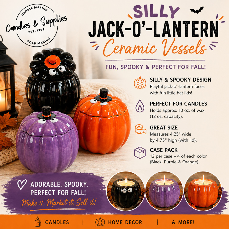 12 oz. Silly Jack-O-Lantern Ceramic Vessels