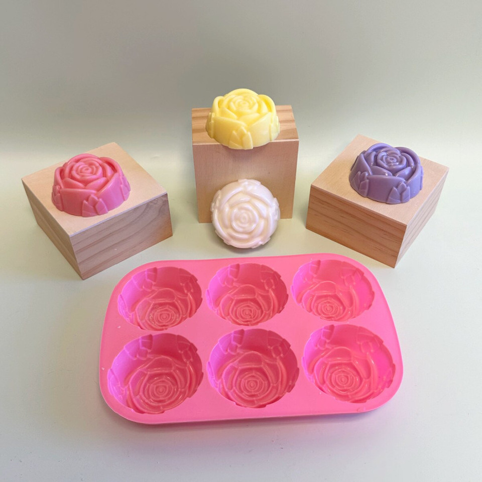 3" Rose Silicone Mold - 6 Cavity product image