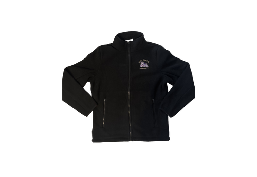 Black Full Zip Embroidered Left Chest James Madison with Duke Dog