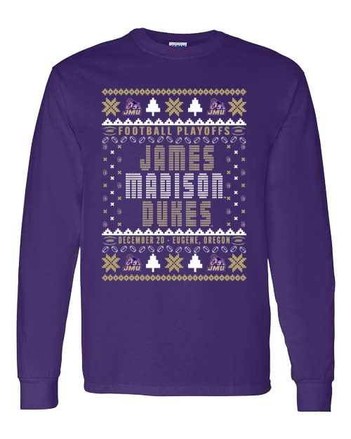 Christmas Design Playoff Long Sleeve T-shirt on Purple