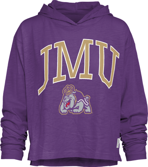 JMU with Duke Dog Hooded LS Crew Shirt