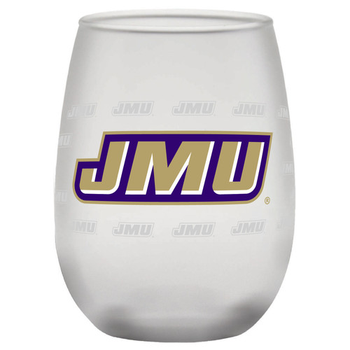 N26 Stemless Wineglass - - JMU Tonal wrap with JMU full color Logo