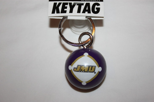 Purple/Gold Polka Dots Ball Keytag