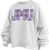JMU Plaid Applique/Embroidery Crewneck Sweatshirt