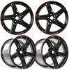 23-27+ C8 Corvette 20x10" & 21x13" 5-Spoke Carbon Fiber Wheel Set (W/ Red Stripe) (Includes 4) - General Motors