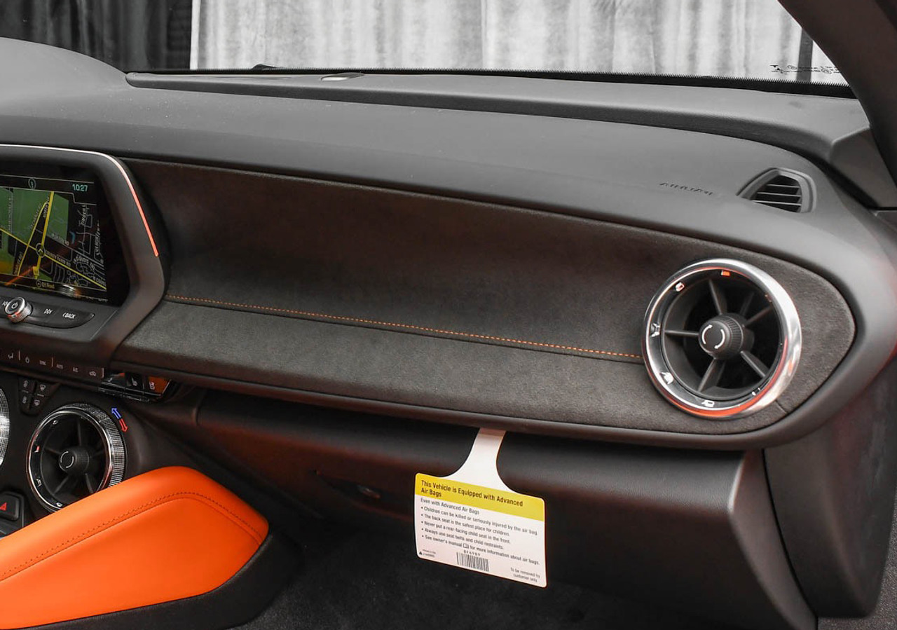 16-24 Camaro Hot Wheels Edition Passenger Dash Pad (Alcantara W/ Orange  Stitching) - General Motors (84131747)