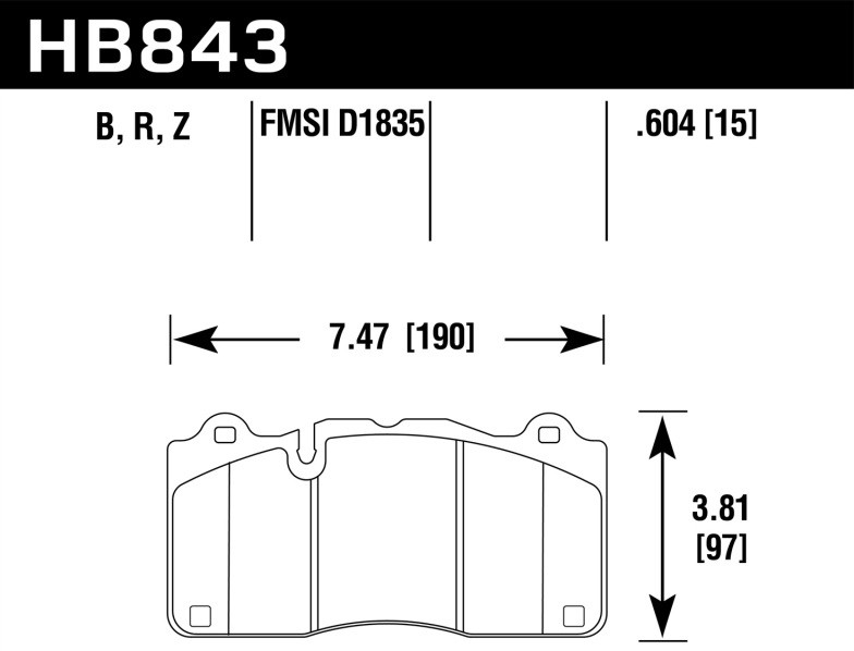 Hawk HB843Z.604 Ceramic Front Brake Pads | Camaro ZL1 ZL1 1LE