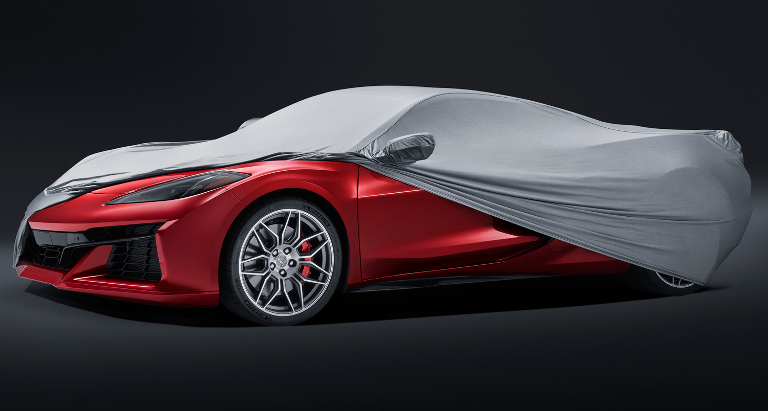 22+ C8 Corvette Z06 Premium Indoor Car Cover in Gray W/ Embossed