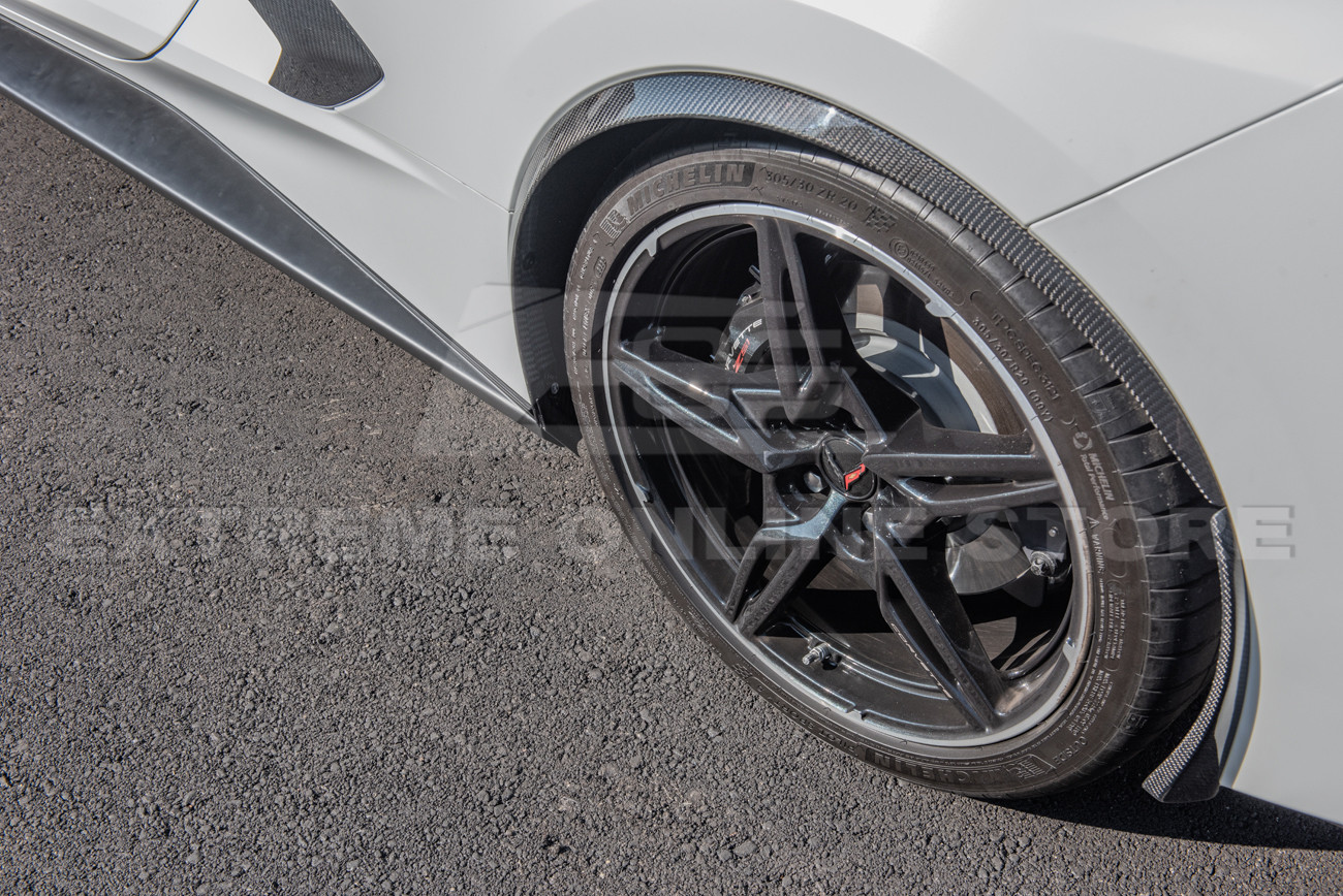 20-26+ C8 Corvette Z06 Style Carbon Fiber Fender Flare Extensions