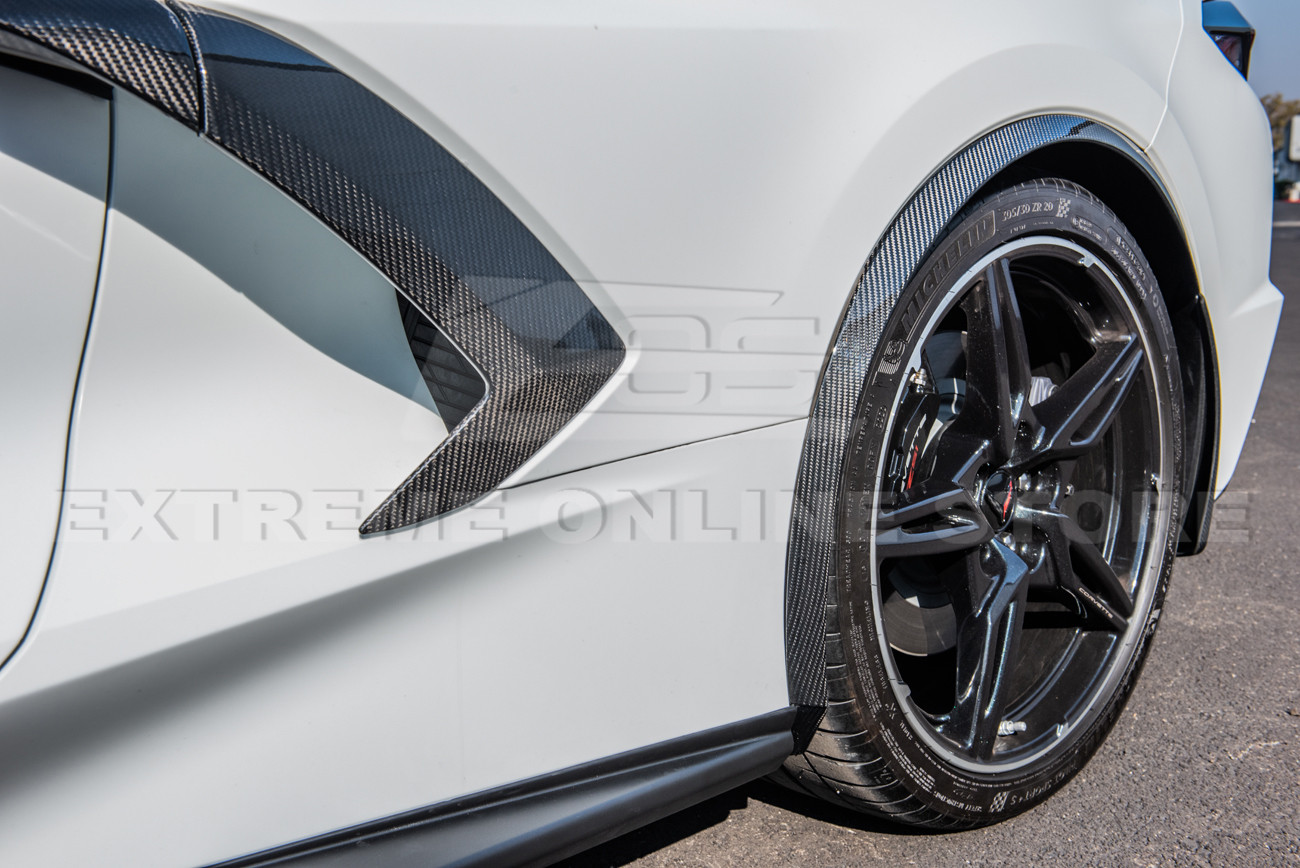 20-26+ C8 Corvette Z06 Style Carbon Fiber Fender Flare Extensions