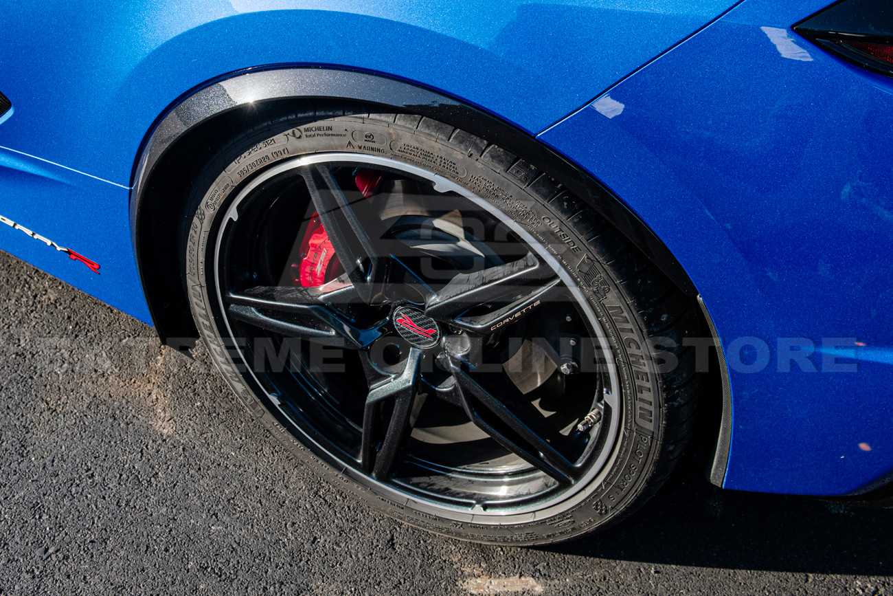 20-26+ C8 Corvette Z06 Style Carbon Flash Fender Flare Extensions