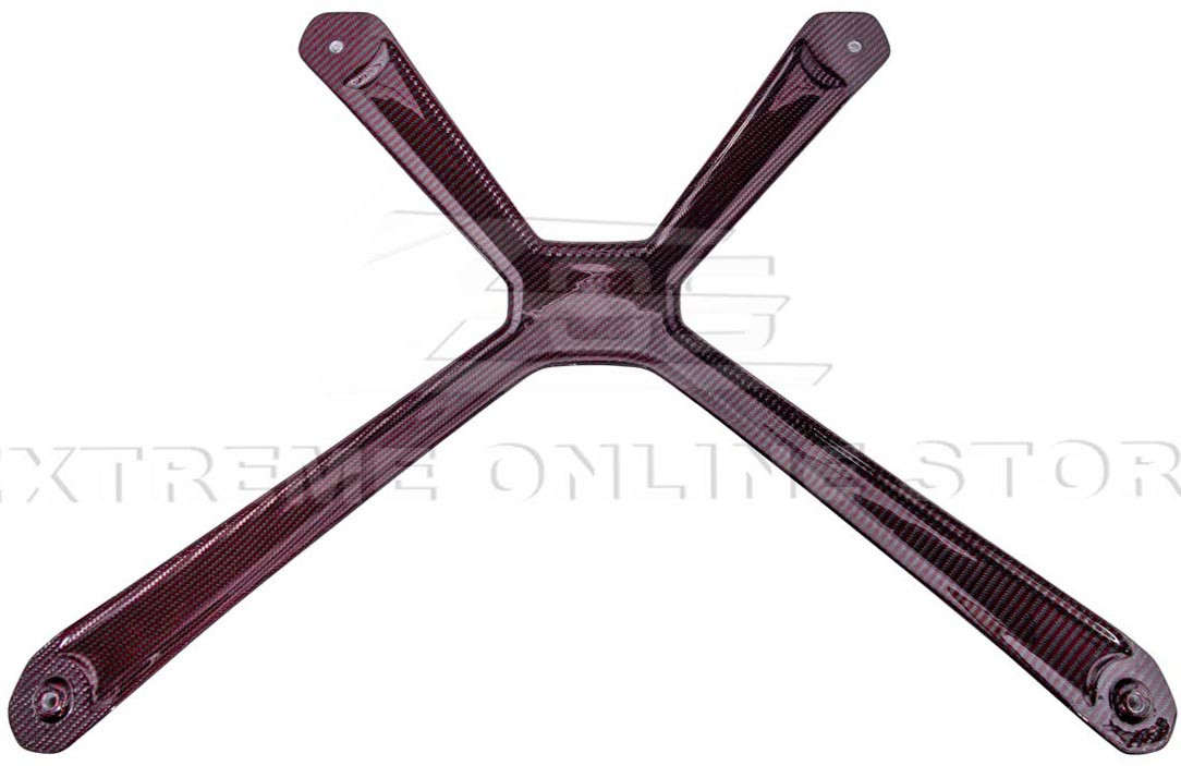 20-26+ C8 Corvette Red Carbon Fiber X-Brace - EOS (BRACE-687-RDCF)