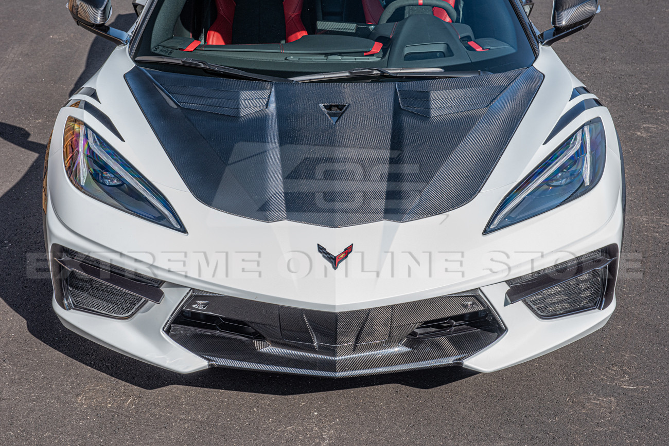 HOOD-634-BKCF | GT3.R Style Carbon Fiber Hood for 2020+ C8 Corvette