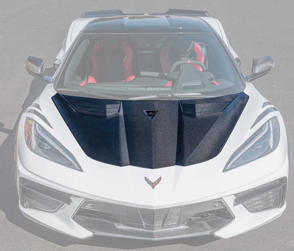 洋楽 HOODFACTOR HOOD-634-BKCF | GT3.R Style Carbon Fiber Hood for 2020+ C8 Corvette
