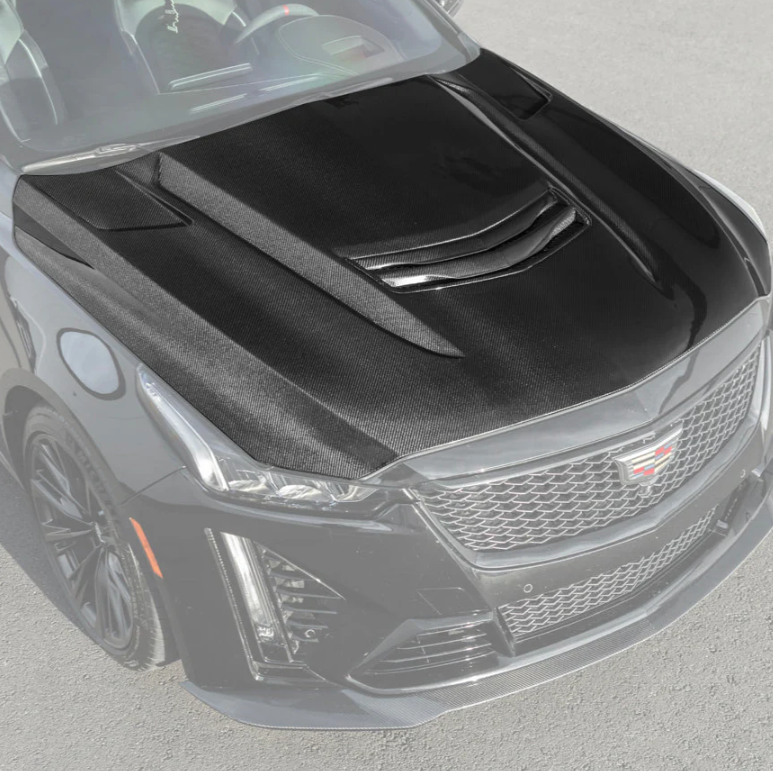 FaB MARKED プロモCF 20-26+ Cadillac CT5 Carbon Fiber Hood - EOS (HOOD-1071-BKCF)