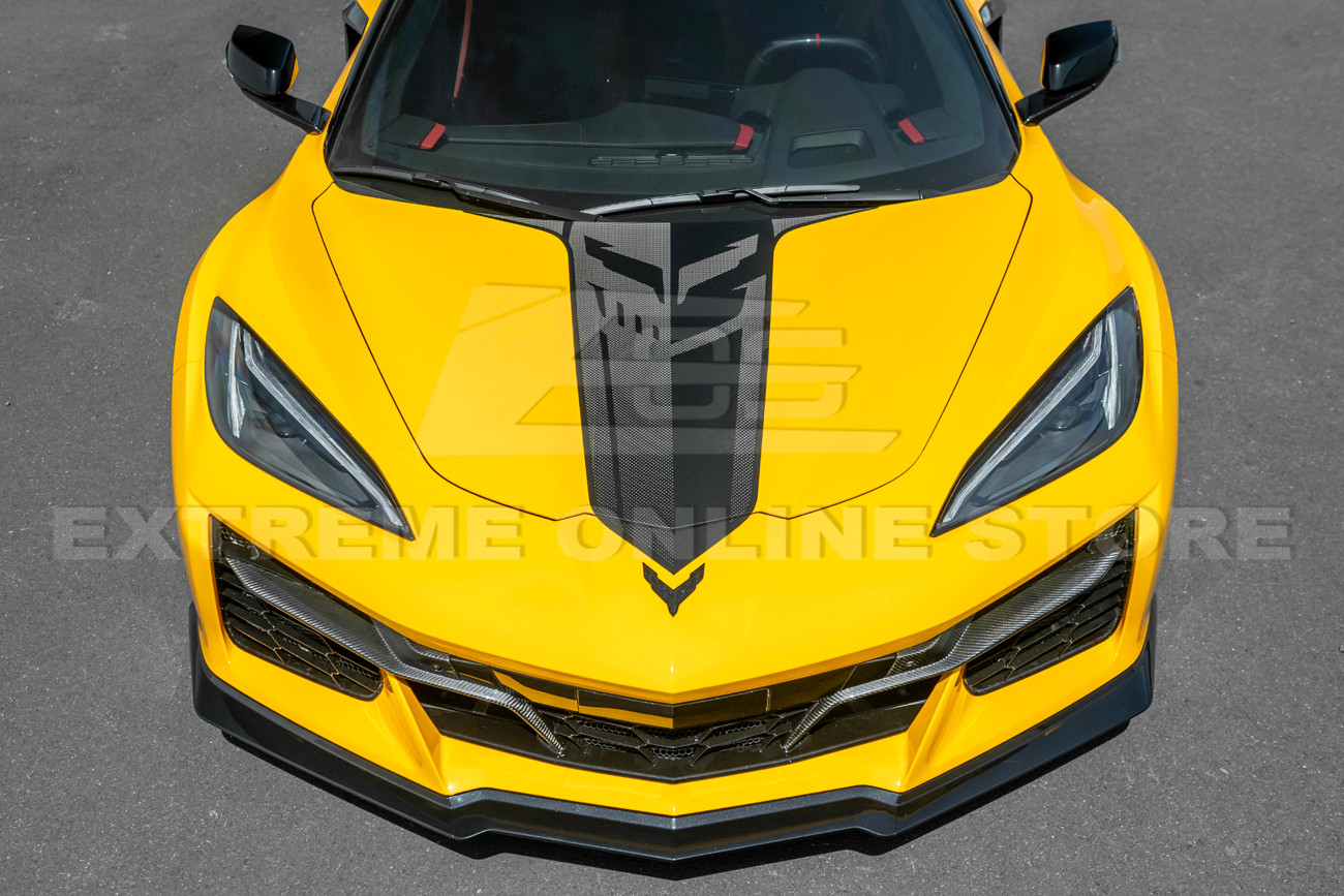 FLIP-683-V2-ABS | Carbon Flash 3-Piece Front Splitter for 2023+ C8