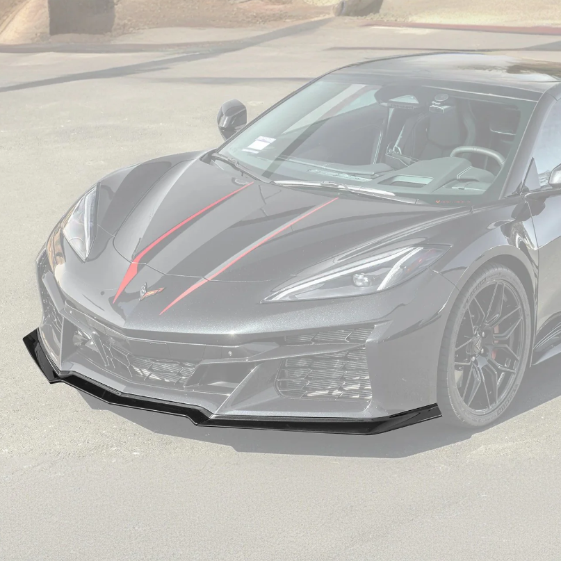FLIP-683-V2-ABS | Carbon Flash 3-Piece Front Splitter for 2023+ C8