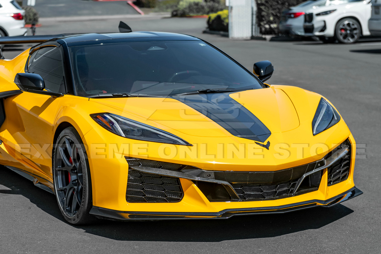 FLIP-683-V2-ABS | Carbon Flash 3-Piece Front Splitter for 2023+ C8