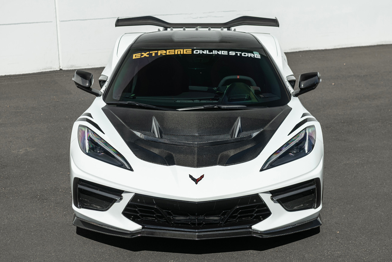 HOOD-1279-BKCF | ZR1 Style Double-Sided Carbon Fiber Hood for 2020