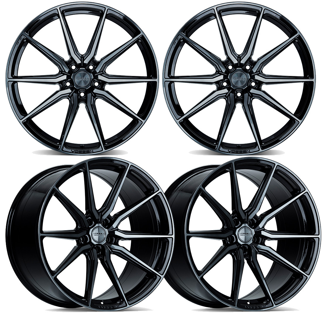 Vossen HF3 Double Tinted Gloss Black Wheel Set for 2020+ C8