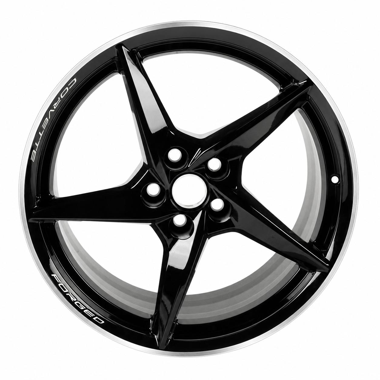 GM Carbon Flash 5-Spoke Wheel Set with Machined Edge | 2023+ C8