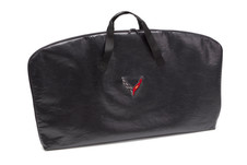 GM Accessories 87850652 - Premium Leather Travel Bag in Jet Black with C8  Corvette Crossed Flags Logo 2020+