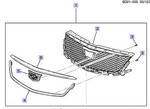 20-26 Cadillac CT4 Gloss Black Mesh Grille (W/O HD Camera) - General Motors