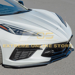 20-24-c8-corvette-z51-splitter-side-skirts-eos installed on gray c8 corvette