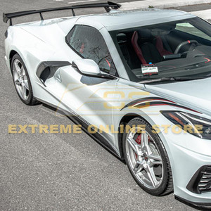 20-24-c8-corvette-z51-splitter-side-skirts-eos installed on silver c8 corvette