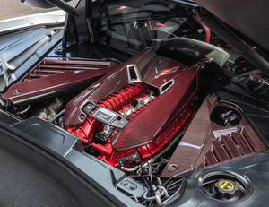 20-27+ C8 Corvette Engine Bay Panels (Red Carbon Fiber) - EOS
