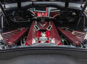20-27+ C8 Corvette Engine Bay Panels (Red Carbon Fiber) - EOS