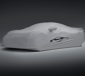 20-27+ C8 Corvette Premium Outdoor Car Cover in Gray W/ C8 Silhouette - General Motors