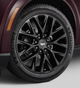 21-27+ Cadillac Escalade Monochrome Crest W/ Polished Trim Center Cap Set (Includes 4) - General Motors