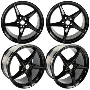 23-27+ C8 Corvette 20x10" & 21x13" 5-Spoke Wheel Set (Gloss Black) (Includes 4) - General Motors