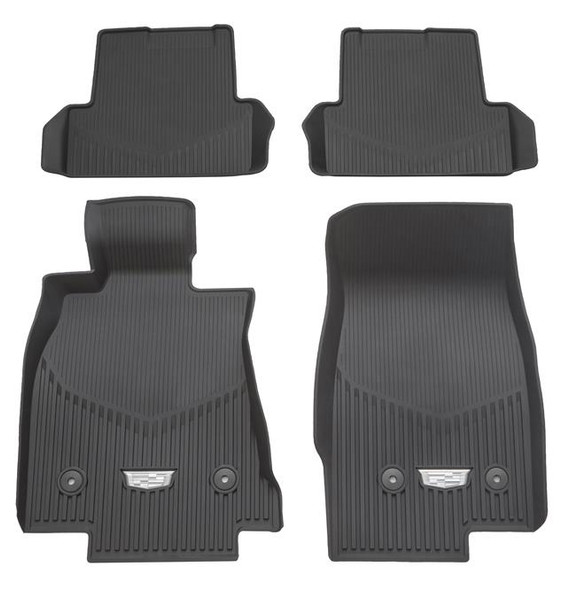 20-26 Cadillac CT4 Premium Front & Rear All-Weather Floor Mats (With Crest Emblem) - General Motors