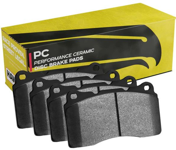 2020-corvette-c8-base-front-brake-pads-performance-ceramic-compound-hawk-performance driver and passenger side with packaging