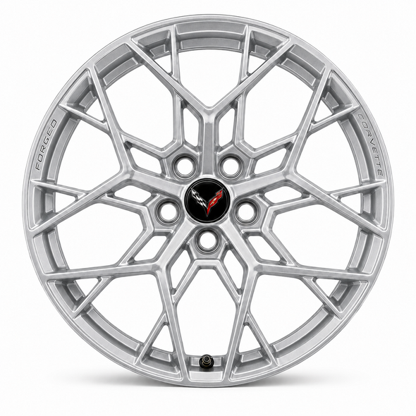 25-27+ C8 Corvette ZR1 20x10" & 21x13" Forged Sterling Silver Multi-Spoke Wheel Set (Includes 4) - General Motors