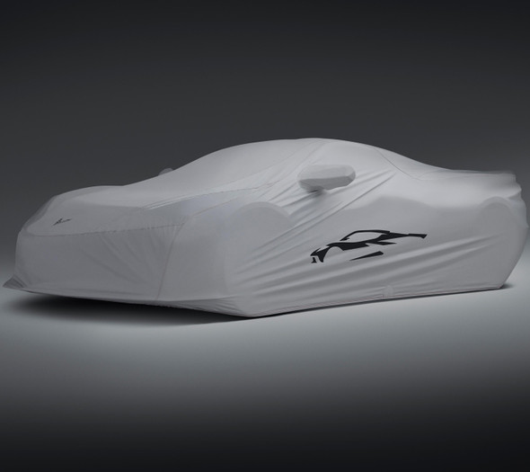 20-27+ C8 Corvette Premium Outdoor Car Cover in Gray W/ C8 Silhouette - General Motors