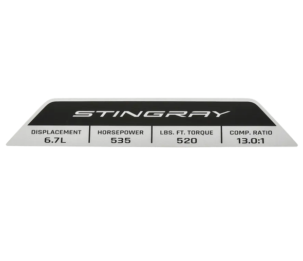27+ C8 Stingray LS6 Engine Plaque - General Motors