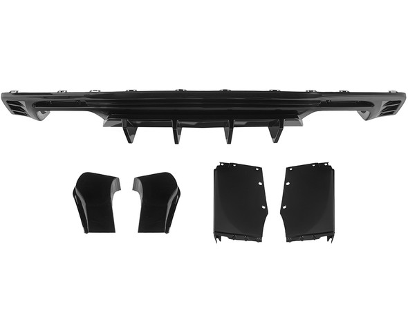 16-24 Camaro Gloss Black Track Edition Diffuser W/ Fins (W/ Dual Tip Adapter) - EOS