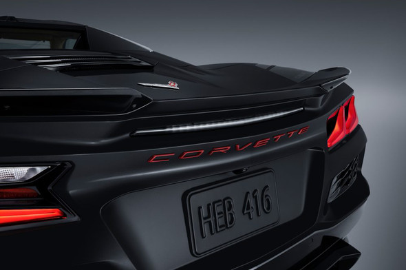 23-c8-corvette-z06-script-emblem-torch-red-general-motors installed on black c8 corvette