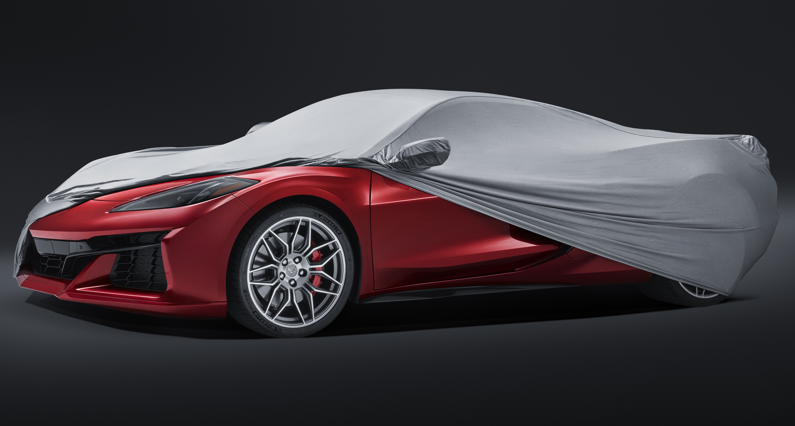 22+ C8 Corvette Z06 Premium Indoor Car Cover in Gray W/ Embossed