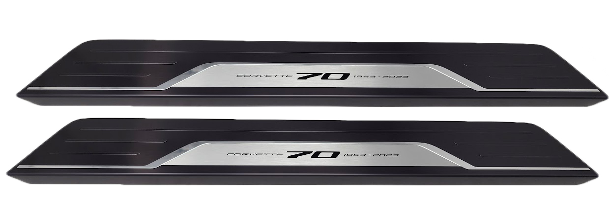 20-26+ C8 Corvette 70th Anniversary Door Sill Plates (Includes 2