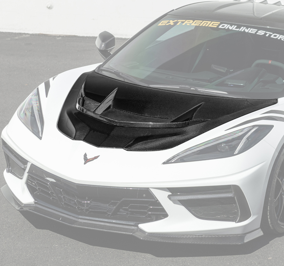 HOOD-1279-BKCF | ZR1 Style Double-Sided Carbon Fiber Hood for 2020