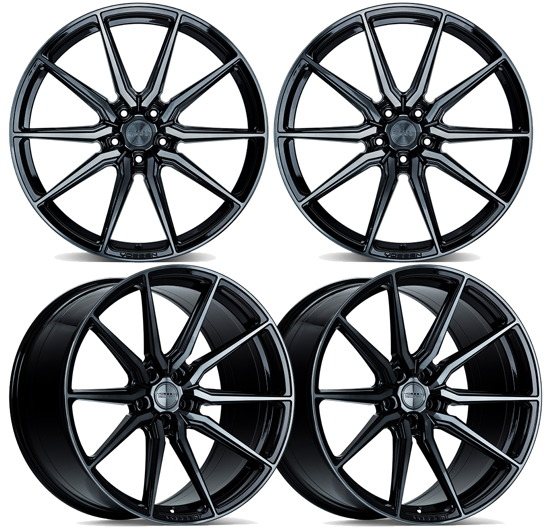 Vossen HF3 Double Tinted Gloss Black Wheel Set for 2020+ C8