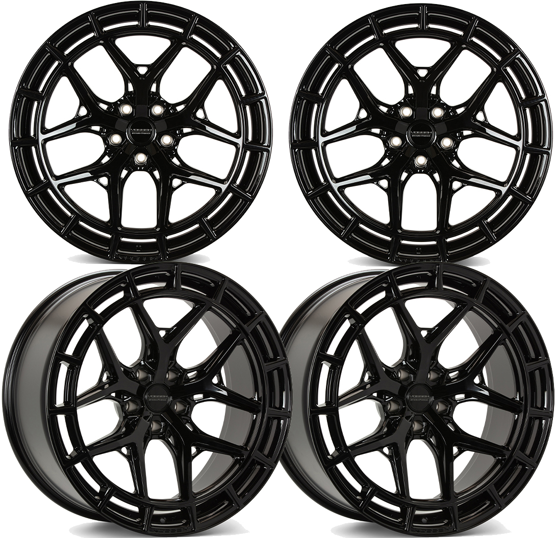 Vossen HFX-1 Gloss Black Wheel Set for 2020+ C8 Corvette (20x9