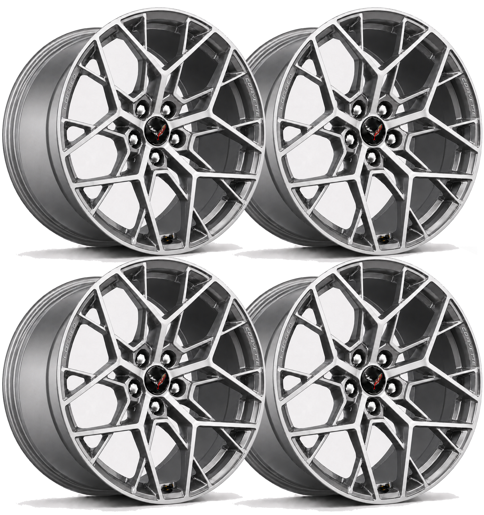 GM Titan Gloss Multi-Spoke Wheel Set | 2025+ C8 Corvette ZR1